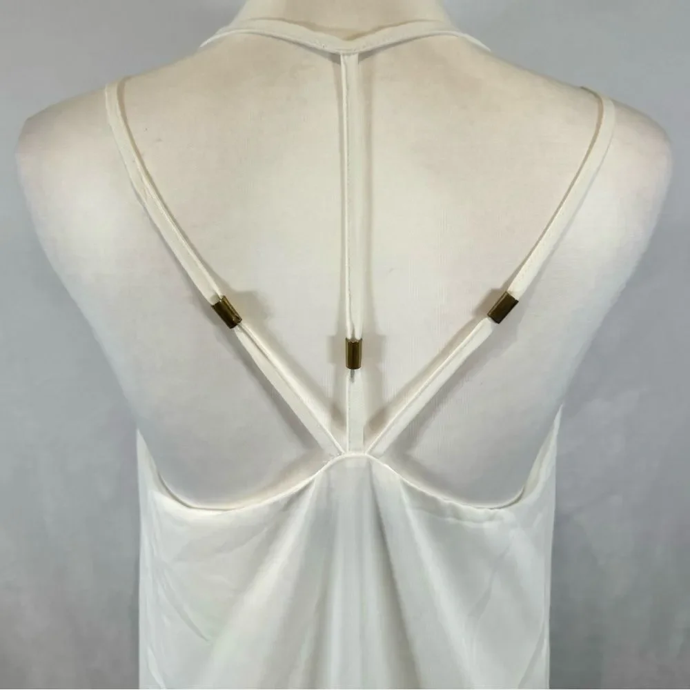 Very J white strappy vneck shift dress size small
